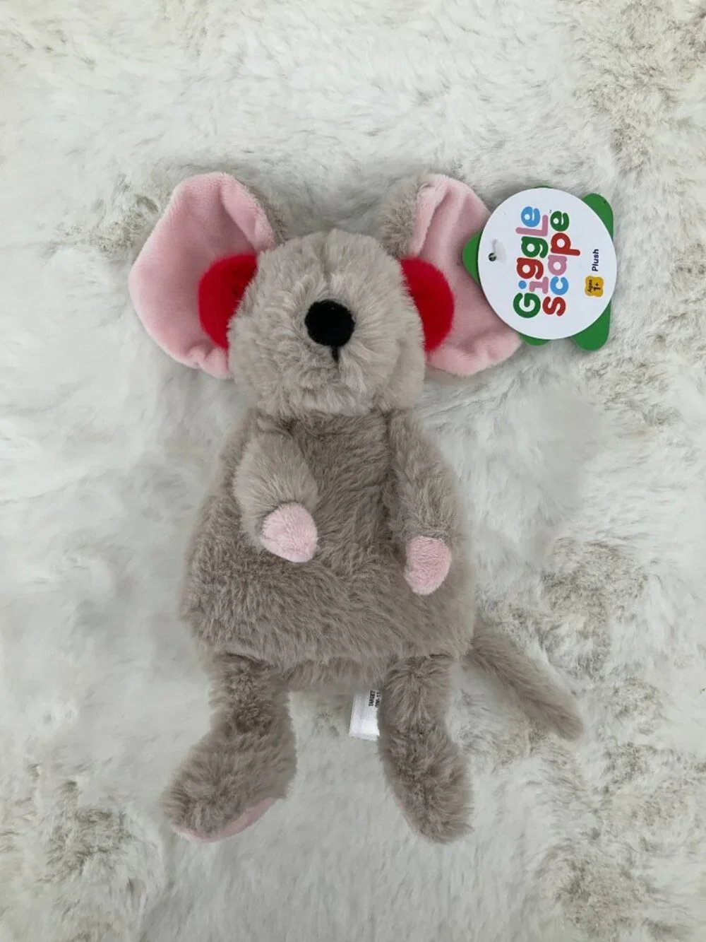 Gigglescape Christmas Gray Mouse Plush Toy With Red Earmuffs 7
